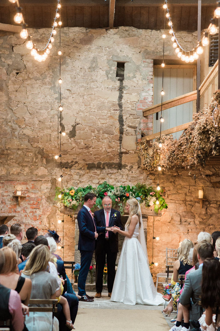 image of a rustic wedding ceremony at doxford barns wedding photography